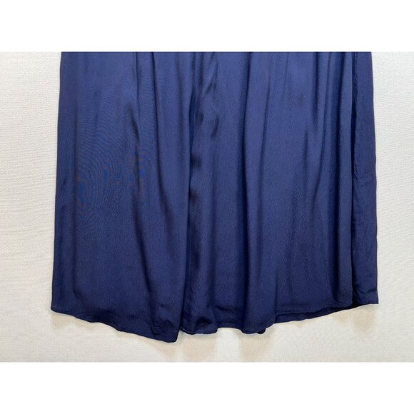 Talbots Womens Preppy Midi Skirt Stretch Size 18 Blue Button Side Zipper Casual - Picture 12 of 12